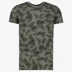 Unsigned Heren T-shirt botanische print groen Sale