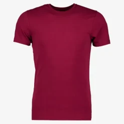 Unsigned Heren T-shirt katoen ronde hals bordeauxrood Best