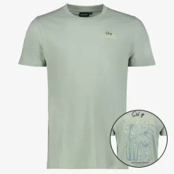 Unsigned Heren T-shirt met backprint lichtgroen Best