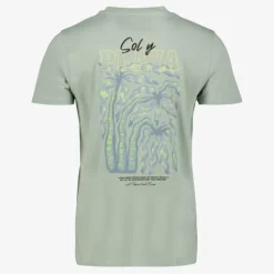 Unsigned Heren T-shirt met backprint lichtgroen Best