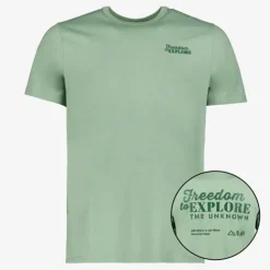 Unsigned Heren T-shirt met backprint groen Clearance