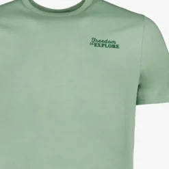 Unsigned Heren T-shirt met backprint groen Clearance