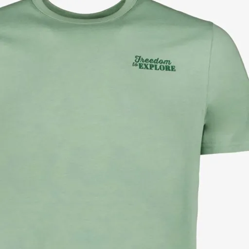 Unsigned Heren T-shirt met backprint groen Clearance