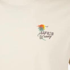 Unsigned Heren T-shirt met backprint beige Clearance