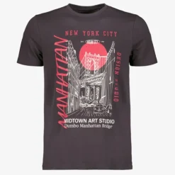 Unsigned Heren T-shirt met opdruk van NYC zwart New