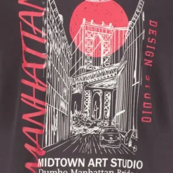 Unsigned Heren T-shirt met opdruk van NYC zwart New