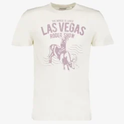 Unsigned Heren T-shirt met opdruk wit Outlet