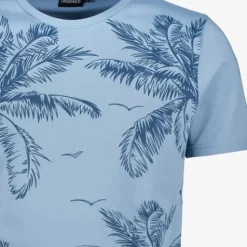 Unsigned Heren T-shirt met palmbomen blauw Discount