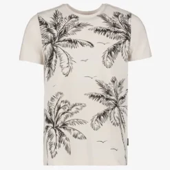 Unsigned Heren T-shirt met palmbomen wit Best
