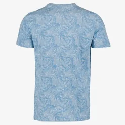 Unsigned Heren T-shirt met print en opdruk blauw Hot