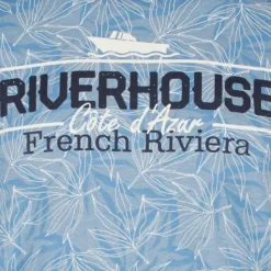 Unsigned Heren T-shirt met print en opdruk blauw Hot