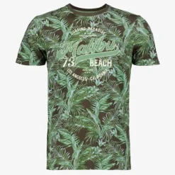 Unsigned Heren T-shirt met print groen Outlet