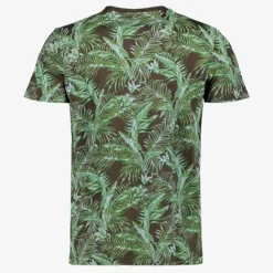 Unsigned Heren T-shirt met print groen Outlet