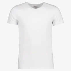 Unsigned Heren T-shirt wit v-hals New