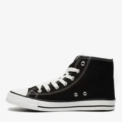 Scapino Hoge canvas dames sneakers zwart