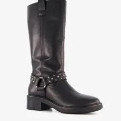 Harper Hoge dames biker boots zwart Clearance