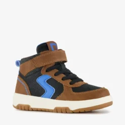 Blue Box Hoge jongens sneakers bruin blauw New