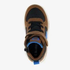 Blue Box Hoge jongens sneakers bruin blauw New