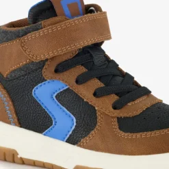Blue Box Hoge jongens sneakers bruin blauw New
