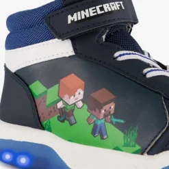 Minecraft Hoge jongens sneakers met lichtjes blauw