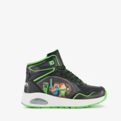 Minecraft Hoge jongens sneakers met airzool zwart groen Hot