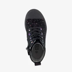 TwoDay Hoge leren meisjes sneakers met glitter Best