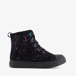 TwoDay Hoge leren meisjes sneakers met glitter Best