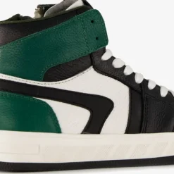 Groot Hoge leren sneakers voor jongens groen