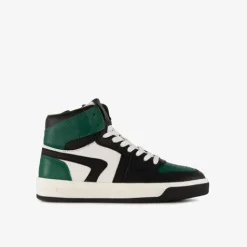 Groot Hoge leren sneakers voor jongens groen