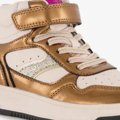 Blue Box Hoge meisjes sneakers beige goud Sale