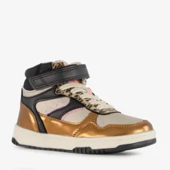 Blue Box Hoge meisjes sneakers beige goud New