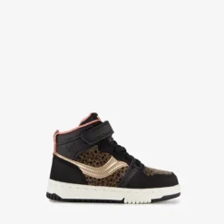 Blue Box Hoge meisjes sneakers dierenprint zwart New