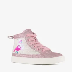 Blue Box Hoge meisjes sneakers met glitters roze