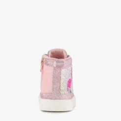 Blue Box Hoge meisjes sneakers met glitters roze