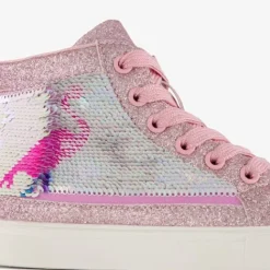 Blue Box Hoge meisjes sneakers met glitters roze