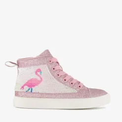 Blue Box Hoge meisjes sneakers met glitters roze
