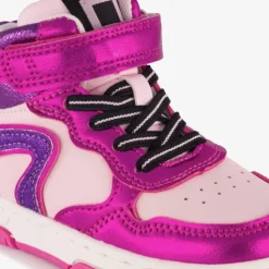 Blue Box Hoge meisjes sneakers metallic fuchsia roze Sale