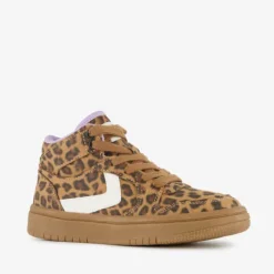 Blue Box Hoge meisjes sneakers met panterprint bruin New