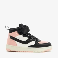 Blue Box Hoge meisjes sneakers met lak zwart roze