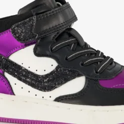 Blue Box Hoge meisjes sneakers met lak zwart paars Discount