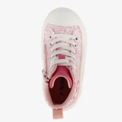 Blue Box Hoge meisjes sneakers met glitters roze