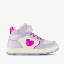 Blue Box Hoge meisjes sneakers met hartje lila Discount