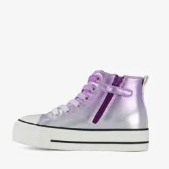 Blue Box Hoge meisjes sneakers paars smiley