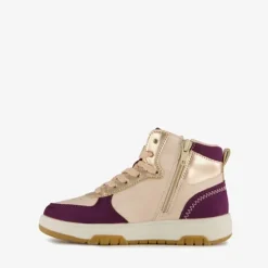 Blue Box Hoge meisjes sneakers paars goud Best