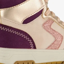 Blue Box Hoge meisjes sneakers paars goud Best