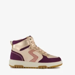 Blue Box Hoge meisjes sneakers paars goud Best