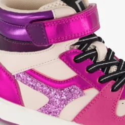 Blue Box Hoge meisjes sneakers roze met glitters Outlet