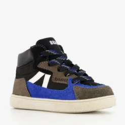 Braqeez Hoge suede jongens sneakers zwart blauw Best