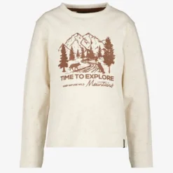 Unsigned Jongens shirt met lange mouwen en wolven beige Outlet