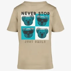 Unsigned Jongens T-shirt met backprint beige Clearance